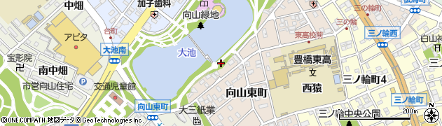 愛知県豊橋市向山町（池端）周辺の地図