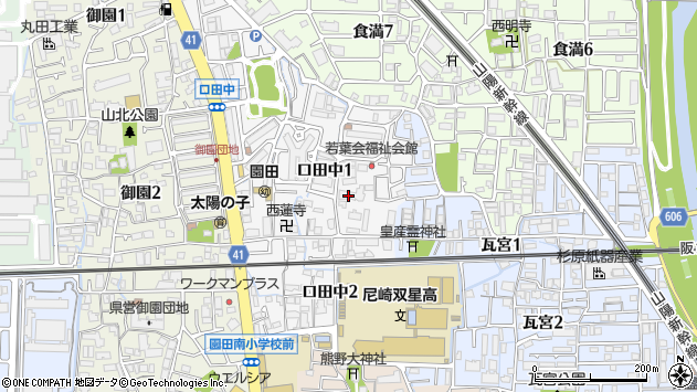 〒661-0983 兵庫県尼崎市口田中の地図