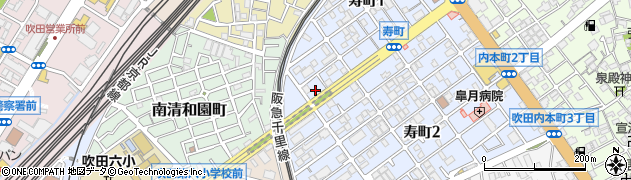 大阪府吹田市寿町1丁目22周辺の地図