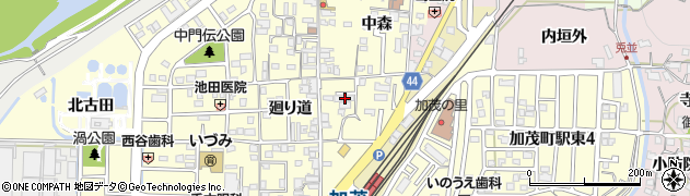 京都府木津川市加茂町里中森6周辺の地図