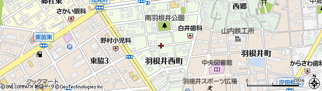 愛知県豊橋市羽根井西町周辺の地図