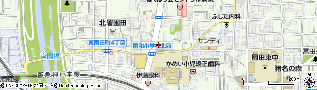 すき家東園田店周辺の地図