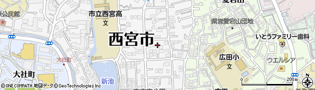 兵庫県西宮市高座町周辺の地図