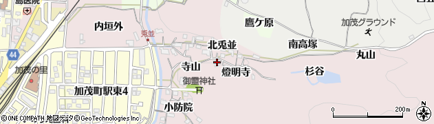京都府木津川市加茂町兎並寺山周辺の地図
