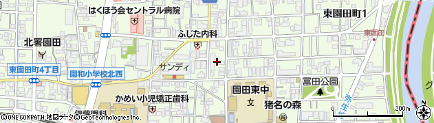 兵庫県尼崎市東園田町周辺の地図