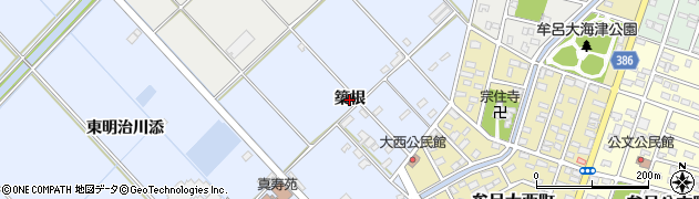 愛知県豊橋市牟呂町（築根）周辺の地図