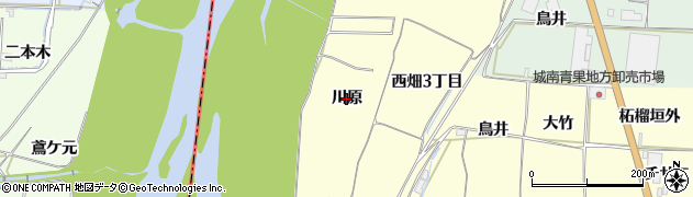 京都府木津川市山城町上狛（川原）周辺の地図