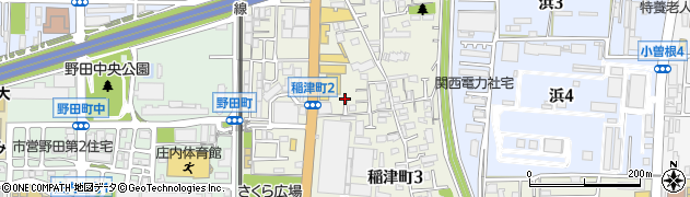 大阪府豊中市稲津町周辺の地図