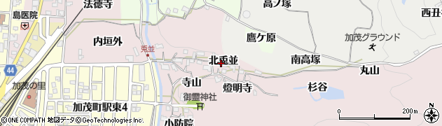 京都府木津川市加茂町兎並北兎並周辺の地図