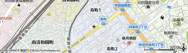 大阪府吹田市寿町1丁目14周辺の地図