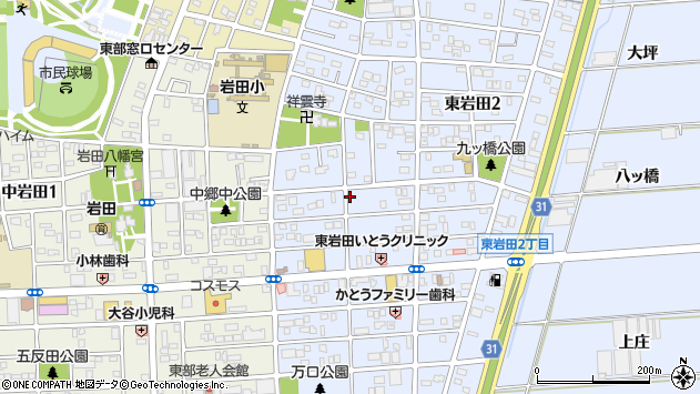 〒440-0033 愛知県豊橋市東岩田の地図