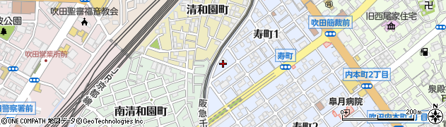 大阪府吹田市寿町1丁目19周辺の地図
