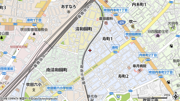 〒564-0036 大阪府吹田市寿町の地図