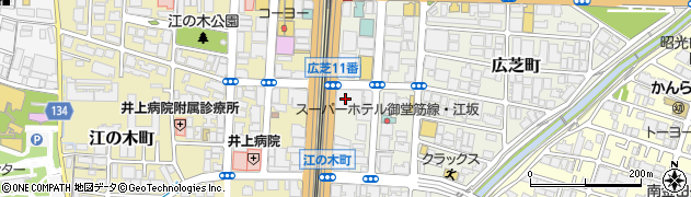 ローソンドラッグミック江坂広芝町店周辺の地図