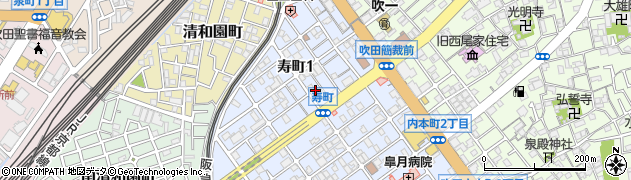 大阪府吹田市寿町1丁目12周辺の地図