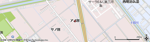 愛知県豊橋市神野新田町アノ割周辺の地図