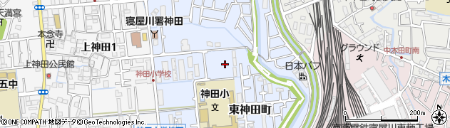大阪府寝屋川市東神田町周辺の地図