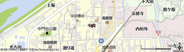 京都府木津川市加茂町里中森周辺の地図