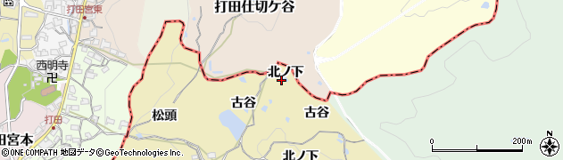 京都府精華町（相楽郡）東畑（北ノ下）周辺の地図