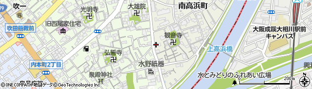 吹田南高浜郵便局周辺の地図