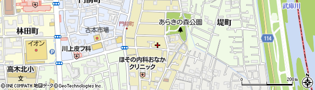 兵庫県西宮市荒木町周辺の地図