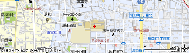 兵庫県立尼崎北高等学校周辺の地図