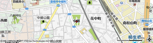 愛知県豊橋市花田町中郷周辺の地図