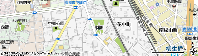 愛知県豊橋市花田町（中郷）周辺の地図