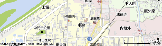 京都府木津川市加茂町里中森105周辺の地図