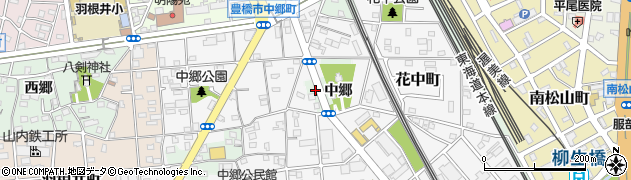 愛知県豊橋市花田町中郷92周辺の地図
