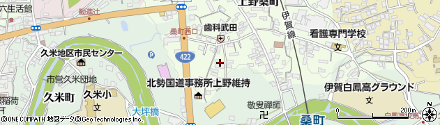 三重県伊賀市上野桑町周辺の地図