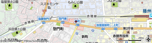 赤穂中央病院周辺の地図