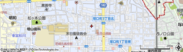 兵庫県尼崎市塚口町周辺の地図