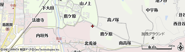 京都府木津川市加茂町大野南高塚周辺の地図