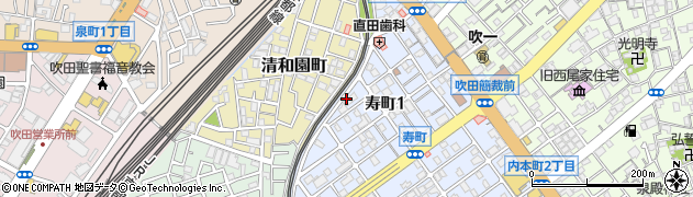 大阪府吹田市寿町1丁目18周辺の地図