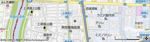 大阪府豊中市上津島1丁目周辺の地図