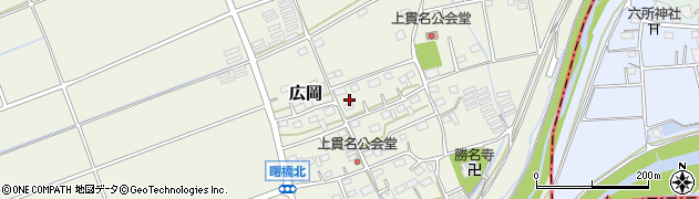 静岡県袋井市広岡周辺の地図