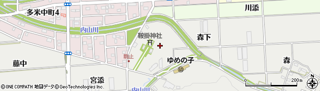 愛知県豊橋市岩崎町（森下）周辺の地図