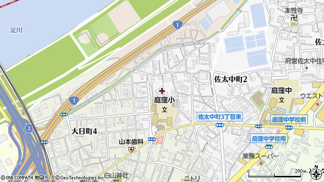 〒570-0002 大阪府守口市佐太中町の地図
