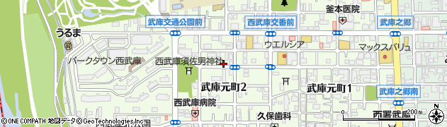 兵庫県尼崎市武庫元町周辺の地図