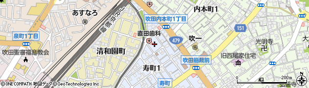 大阪府吹田市寿町1丁目8周辺の地図