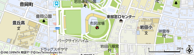 豊橋市民球場周辺の地図