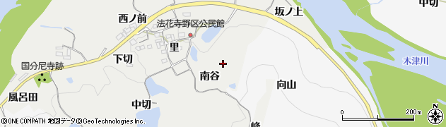 京都府木津川市加茂町法花寺野（南谷）周辺の地図