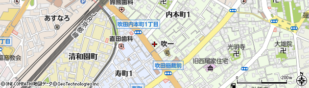 大阪府吹田市内本町1丁目11周辺の地図