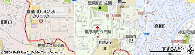 大阪府寝屋川市黒原橘町周辺の地図