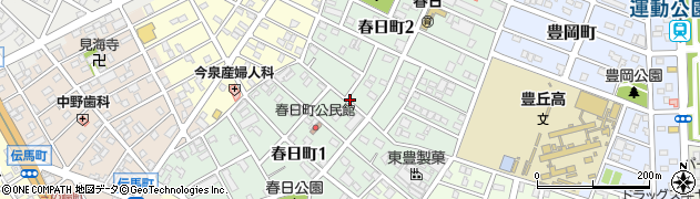 愛知県豊橋市春日町周辺の地図