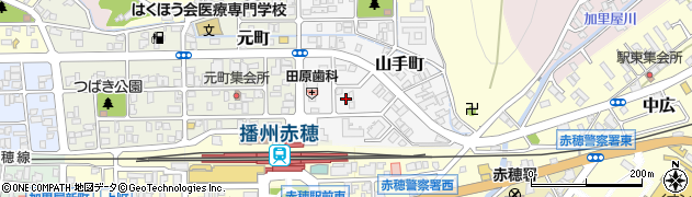 兵庫県赤穂市山手町周辺の地図