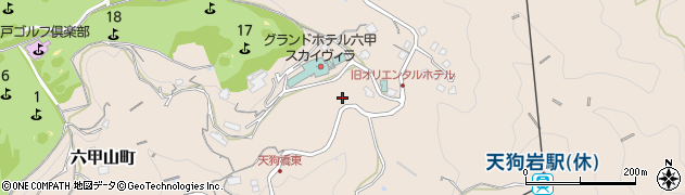 兵庫県神戸市灘区六甲山町（西谷山）周辺の地図