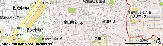 大阪府守口市金田町周辺の地図