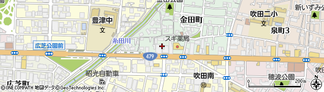 大阪府吹田市金田町28周辺の地図